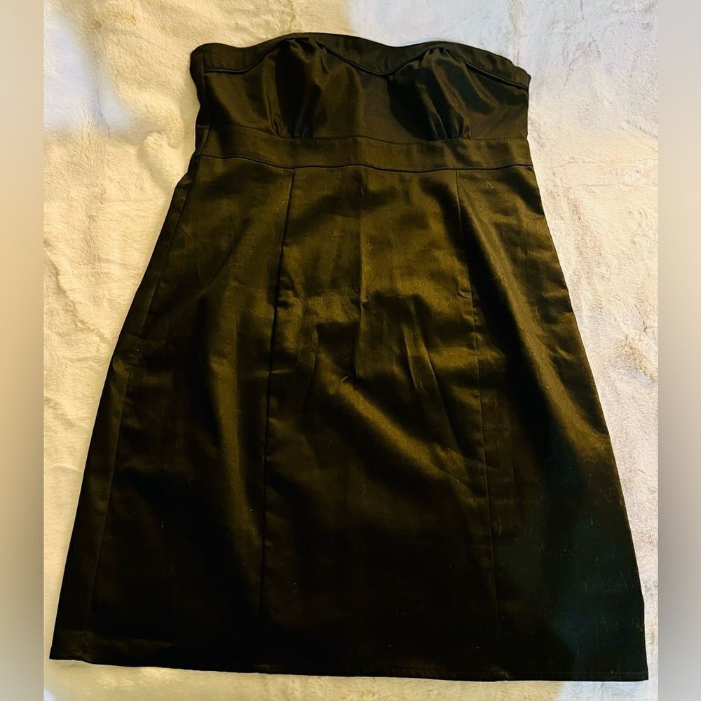 H&M Bandeau Mini Dress Black Size 14 NWT - Picture 2 of 4
